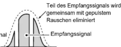 Teil des Empfangssignals wird gemeinsam mit gepulstem Rauschen eliminiert Empfangssignal