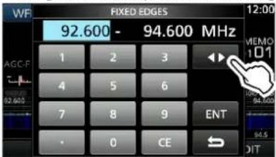 WF FIXED EDGES 92.600 - 94.600 MHz 1 2 3 4 5 6 7 8 9 ENT · 0 CE