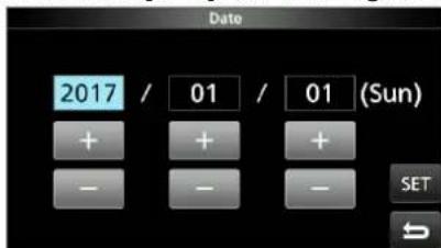 Date 2017 / 01 / 01 (Sun) + + + - - - SET