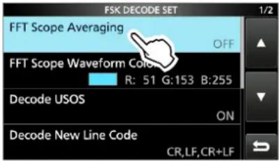 ICOM IC-R8600 - Über den FSK DECODE SET-Bildschirm - 2