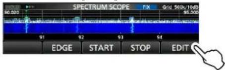 SPECTRUM SCOPE FX Grid 560x/10dB 90.030 95.000 91 92 93 94 EDGE START STOP EDIT