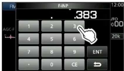 ICOM IC-R8600 - Beispiel: Eingabe von 383,000000 MHz - 2