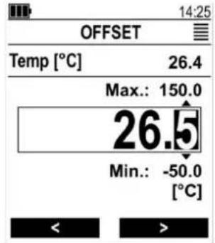 Senseca PRO 921 - Offset des DX 330 Fühlers: - 1