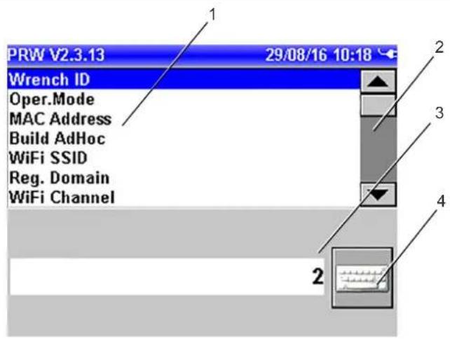 PRW V2.3.13 29/08/16 10:18 Wrench ID Oper.Mode MAC Address Build AdHoc WiFi SSID Reg. Domain WiFi Channel 1 2 3 4 2