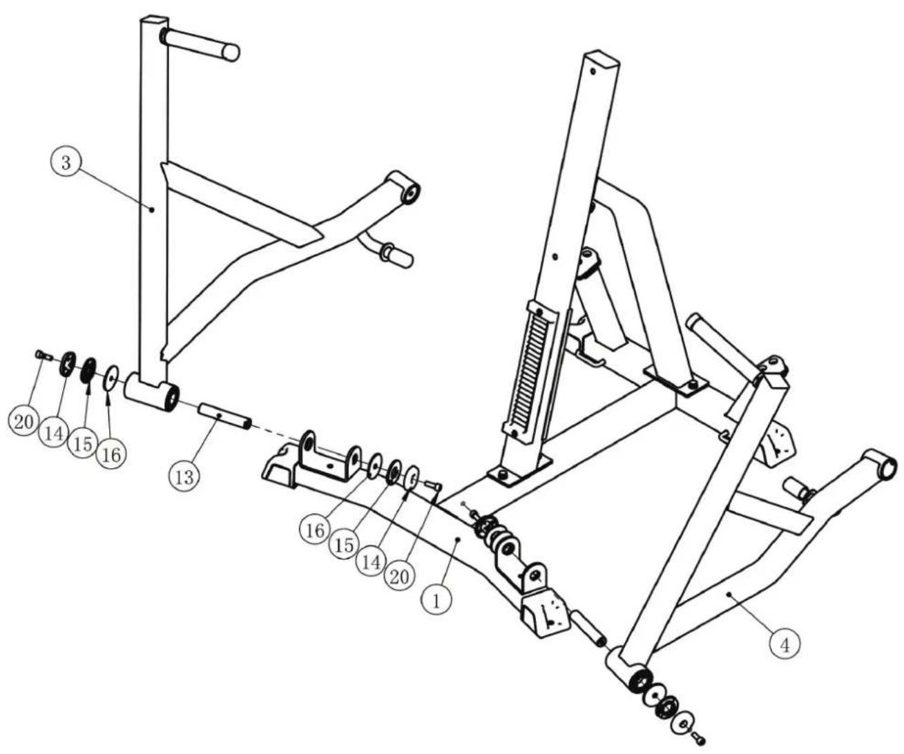 TAURUS Chest Press IFP - Schritt 2: Montage der Seitenrahmen - 1
