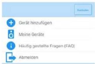 Gerät hinzufügen Meine Geräte Häufig gestellte Fragen (FAQ) Abmelden