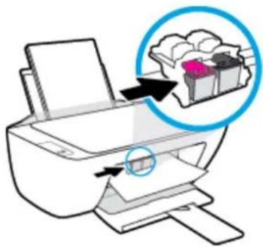 HP DeskJet 2320 - So beseitigen Sie einen Papierstau aus dem Zugangsbereich zu den Patronen - 1