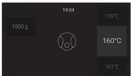 19:04 1000 g 159°C 160°C 161°C