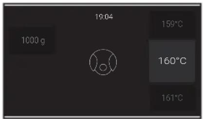 19:04 1000 g 159°C 160°C 161°C
