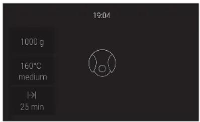 19:04 1000 g 160°C medium I>I 25 min