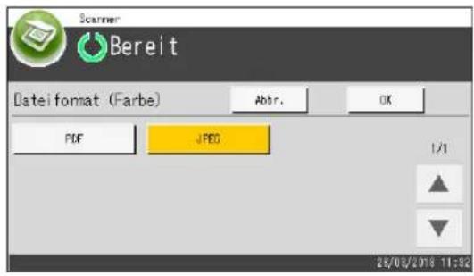 Scanner Bereit Dateiformat (Farbe) Abbr. OK PDF JPEG 1/1 25/03/2018 11:32