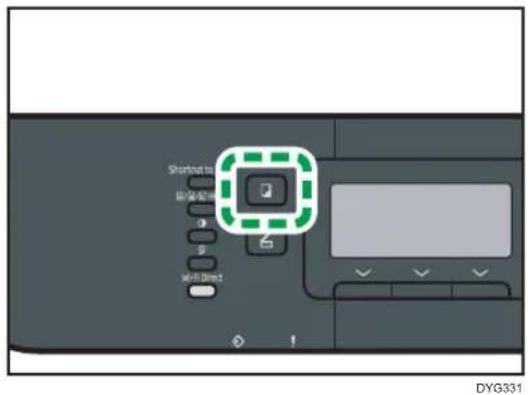 RICOH M 320FB - Beim Drucken (bei Verwendung von Modellen mit vierzeiligem LCD) - 1