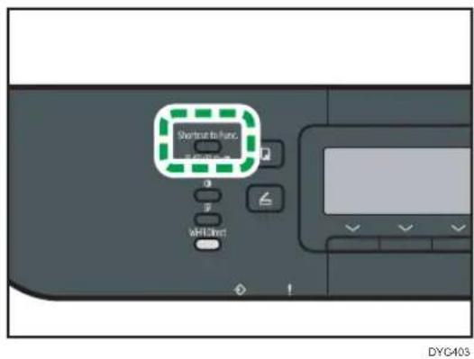RICOH M 320FB - Zugreifen auf die dem Tastenkürzel zugewiesene Funktion (bei Verwendung von Modellen mit vierzeiligem LCD) - 1