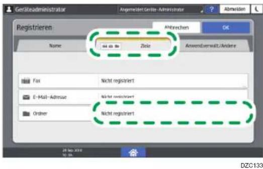 Geräteadministrator Ängemelder-Geräte-Administrator Abwiden Registrieren: Name ziele Abtrechen Anwendungverwärt./Andere Fax Nicht registriert E-Mail-Adresse Nicht registriert Order Nicht registriert 28 bis 2016 10 bis 9 DZC133