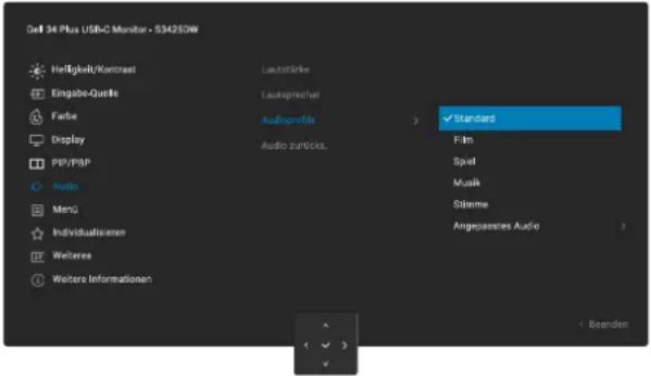 DELL S3425DW - Symbol Menü und Untermenü Beschreibung - 7