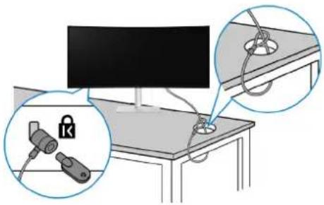 DELL S3425DW - Ihren Monitor mit einem Kensington-Schloss sichern (optional) - 1