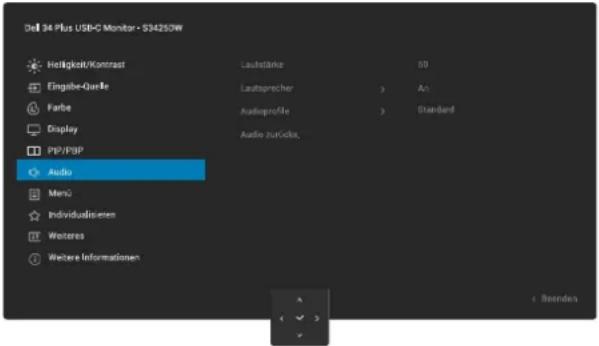 DELL S3425DW - Symbol Menü und Untermenü Beschreibung - 6