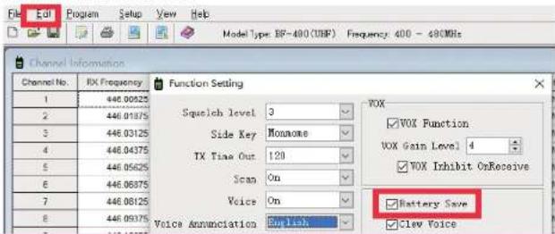 BaoFeng BF-88A/88E - Akkusparfunktion - 1