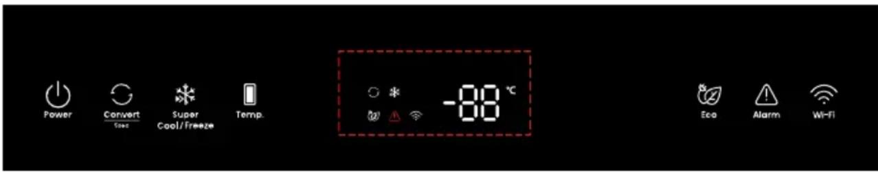 Power Convert Cool Super Cool/Freeze Temp. -88 °C Eco Alarm Wi-Fi
