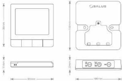 Salus WQ615RF - Dimensionen - 1