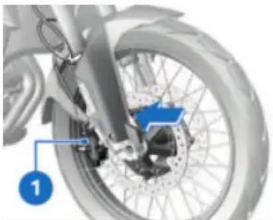 BMW F 900 GS (2025) - Bremsbelagstärke vorn prüfen - 1