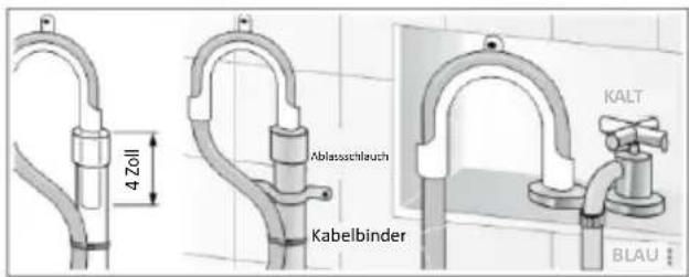 4 Zoll Ablassschlauch Kabelbinder KALT BLAU