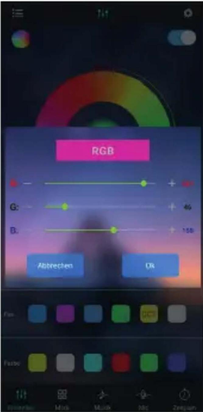 RGB G: B: Abtrechen OK