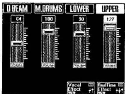 D BEAM 64 M.ORUMS 100 LOWER 90 UPPER 127 Vocal Effect Vol. 25% RealTime Effect