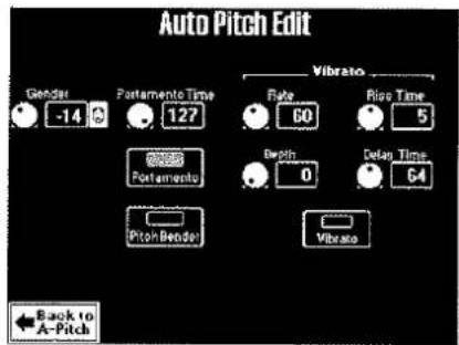 Auto Pitch Edit Gender -14 % Postamento Time 127 Vibration Rate 60 Rise Time 5 Pitch Bending Depth 0 Delay Time 64 Pitch Bending Vibratio Back to A-Pitch