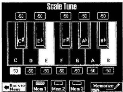Scale Tune -50 50 50 50 50 C# E F# A# B# C D E F G A B -50 -50 -50 -50 -50 -50 Back to Menu Mem 1 Mem 2 Mem 3 Memorize