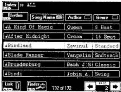 Index >> ALL Hypo Song Name Author Genre ✓A Kind Of Magic Queen 8 Beat ✓After Midnight Cream 16 Beat ✓Birdland Zavinul Standard ✓Blade Runner Vangelis Sntrack ✓Brunderburg Bach J.S Classic ✓Dindi Jobin A Swing Link Finder 132 of 132