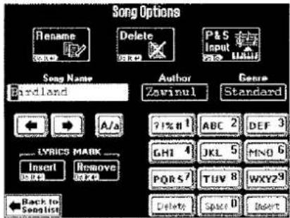 ROLAND DisCover 5M - Song Options - 2