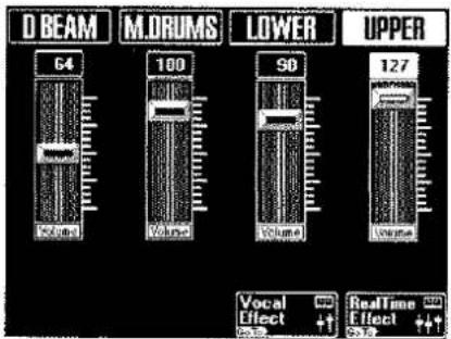 D BEAM 64 M.DRUMS 100 LOWER 90 UPPER 127 Vocal Effect RealTime Effect