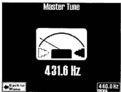 Master Tune 431.6 Hz Back to Menu 440.0 Hz