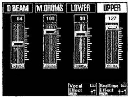 D BEAM 64 M.DRUMS 190 LOWER 90 UPPER 127 Vocal Effect RealTime Effect