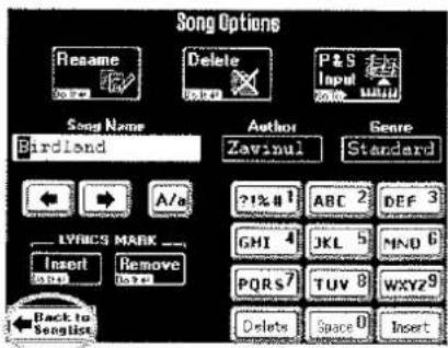 ROLAND DisCover 5M - Song Options - 1