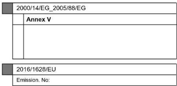 2000/14/EG_2005/88/EG Annex V 2016/1628/EU Emission. No: