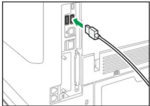 RICOH IM 350F - Schließen Sie das eine Ende der USB-Schnittstelle an der USB-Host-Schnittstelle des Geräts an. - 1
