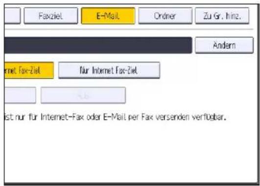 Faxziel E-Mail Ordner Zu Gr. hinz. Andern Internet Fax-Ziel Nur Internet Fax-Ziel ist nur für Internet-Fax oder E-Mail per Fax versenden verfügbar.