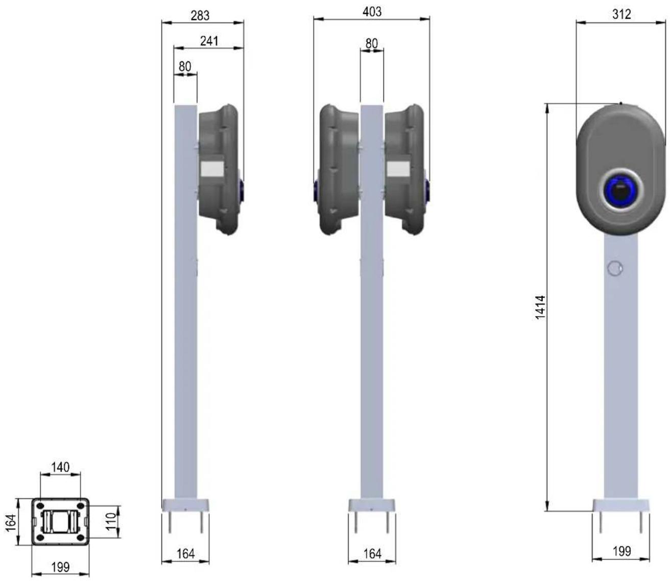 TECHNISAT TechniVolt Standfuß 2 - Abmessungen - 2