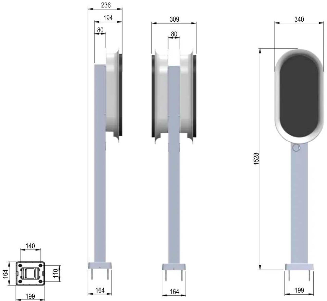 TECHNISAT TechniVolt Standfuß 2 - Abmessungen - 1