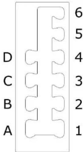 A B C D 6 5 4 3 2 1