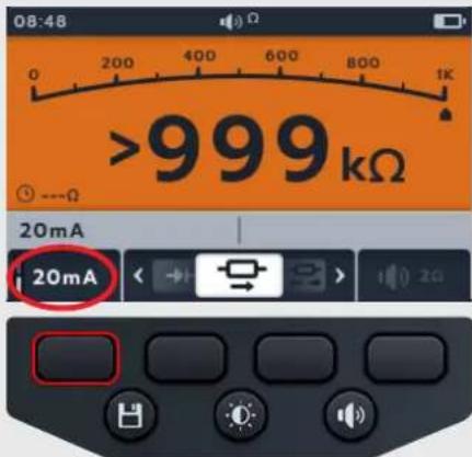 08:48 0 200 400 600 800 1K >999kΩ ---Ω 20mA 20mA