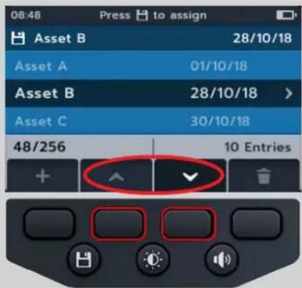 08:46 Press to assign Asset B 28/10/18 Asset A 01/10/18 Asset B 28/10/18 > Asset C 30/10/18 48/256 10 Entries + ↑ ↓