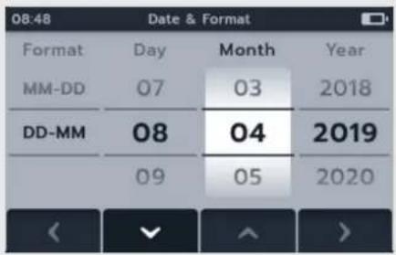 08:48 Date & Format Format Day Month Year MM-DD 07 03 2018 DD-MM 08 04 2019 09 05 2020
