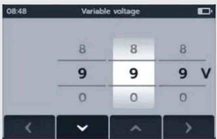 08:48 Variable voltage 8 8 8 9 9 9 V 0 0 0 < < > >