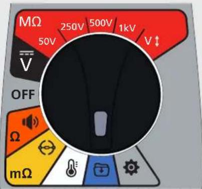 MΩ 50V 250V 500V 1kV V ↑ OFF Ω mΩ