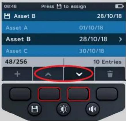08:48 Press to assign Asset B 28/10/18 Asset A 01/10/18 Asset B 28/10/18 > Asset C 30/10/18 48/256 10 Entries + ↗ ↓