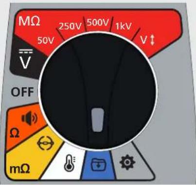 MΩ 50V 250V 500V 1kV V ↑ OFF Ω mΩ