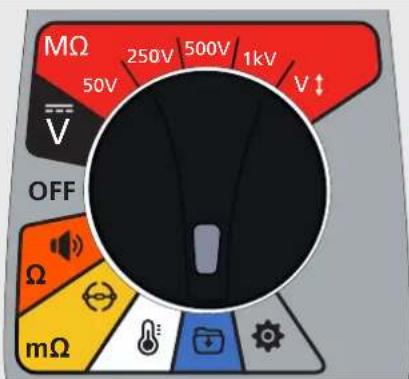 MΩ 50V 250V 500V 1kV V↓ OFF Ω mΩ